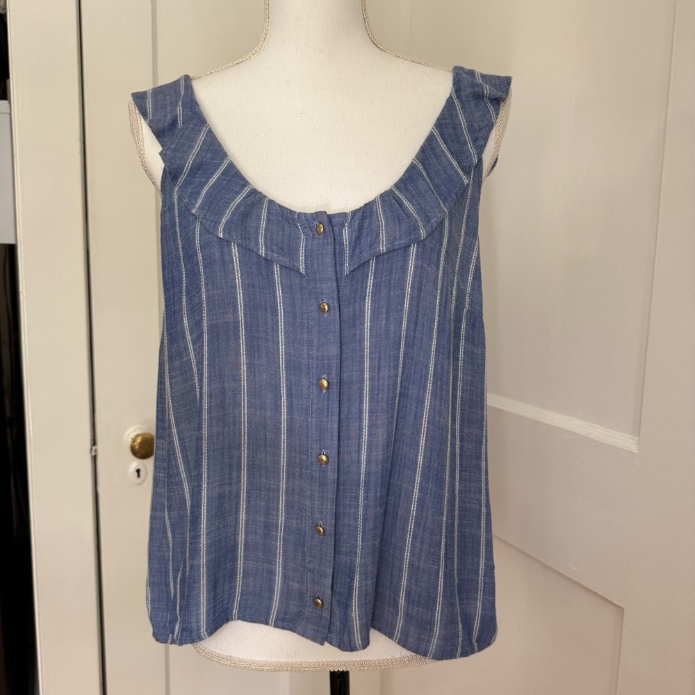 Sezane Blue Striped Women's Top
